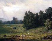 乔治 英尼斯 : Landscape with Sheep